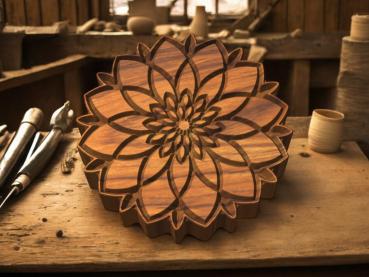 Mandalastempel aus Hartholz